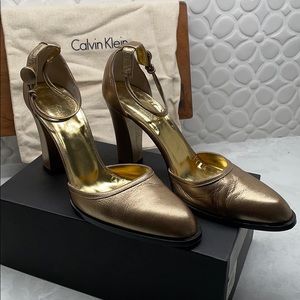 Calvin Klein Gold Closed Toe Heel
